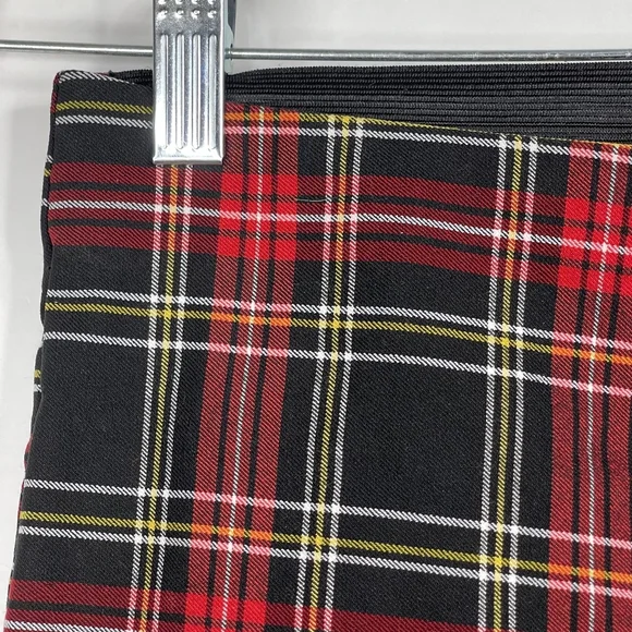 2/$30 ZARA Tartan Plaid Zip-up Skinny Pants Ring Pull Medium Red Black #7310 - Picture 7 of 16